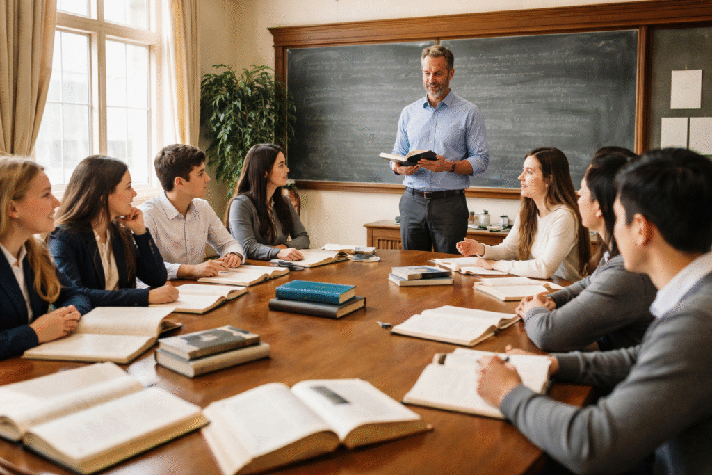 Students in Discussion at Preparatory Academy
