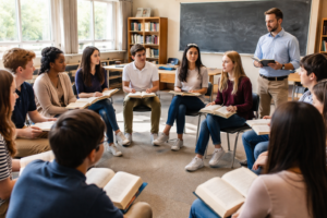 Students Engaged in Classical Classroom Dialogue