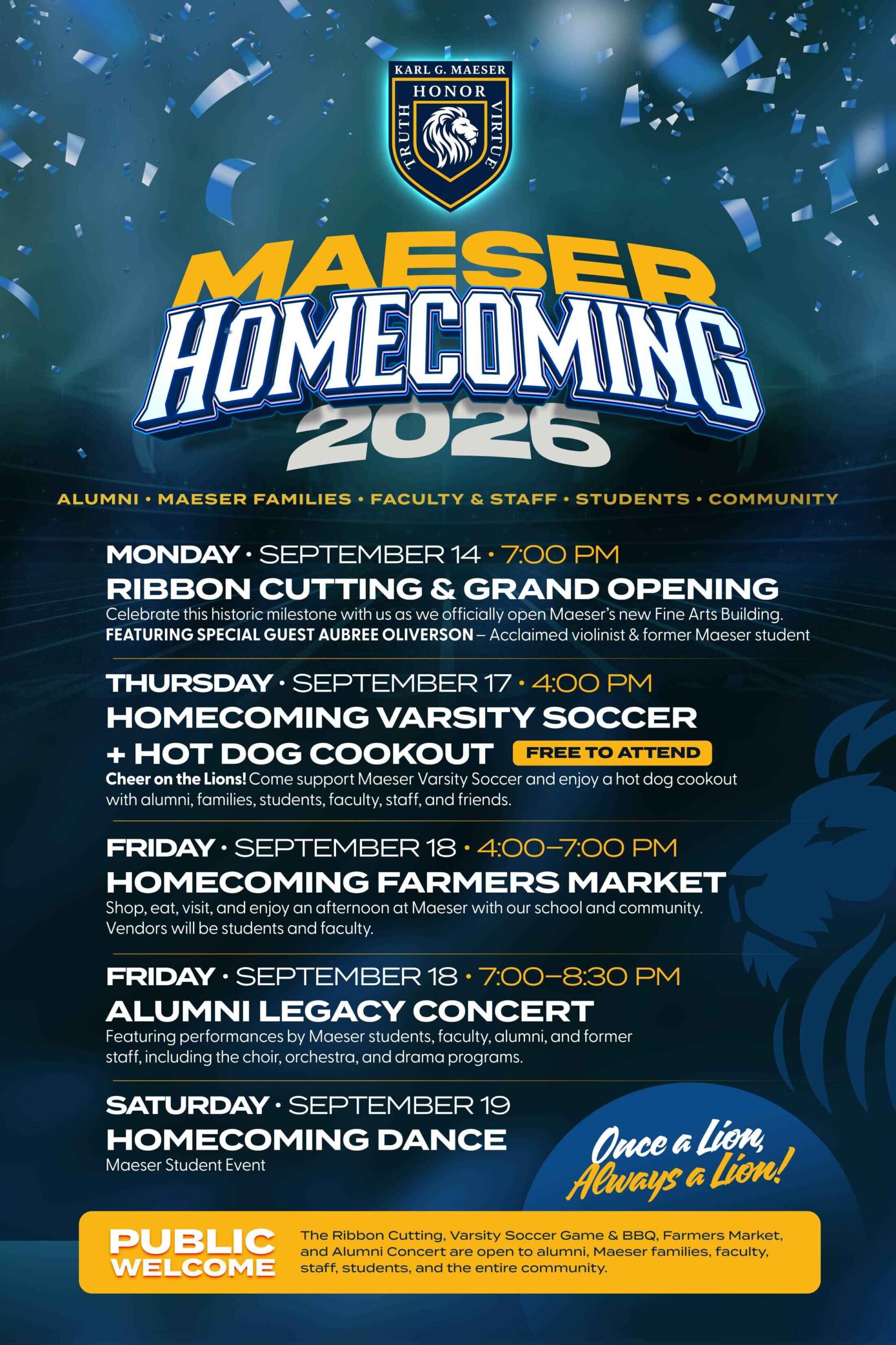 Maeser Homecoming 2026 schedule of events